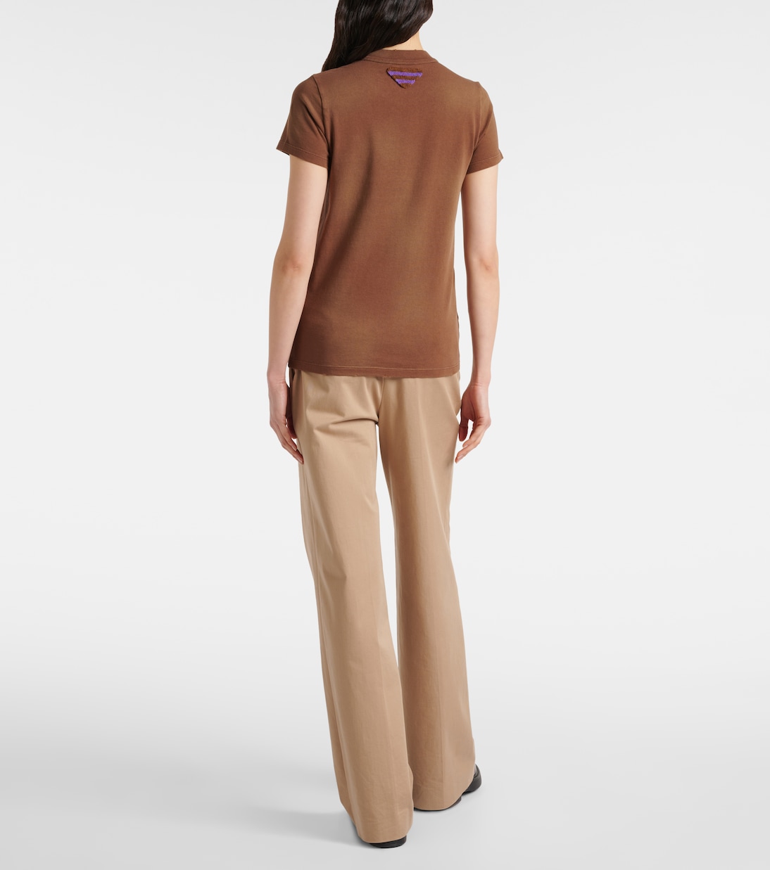 T-shirt in jersey di cotone con logo | Prada