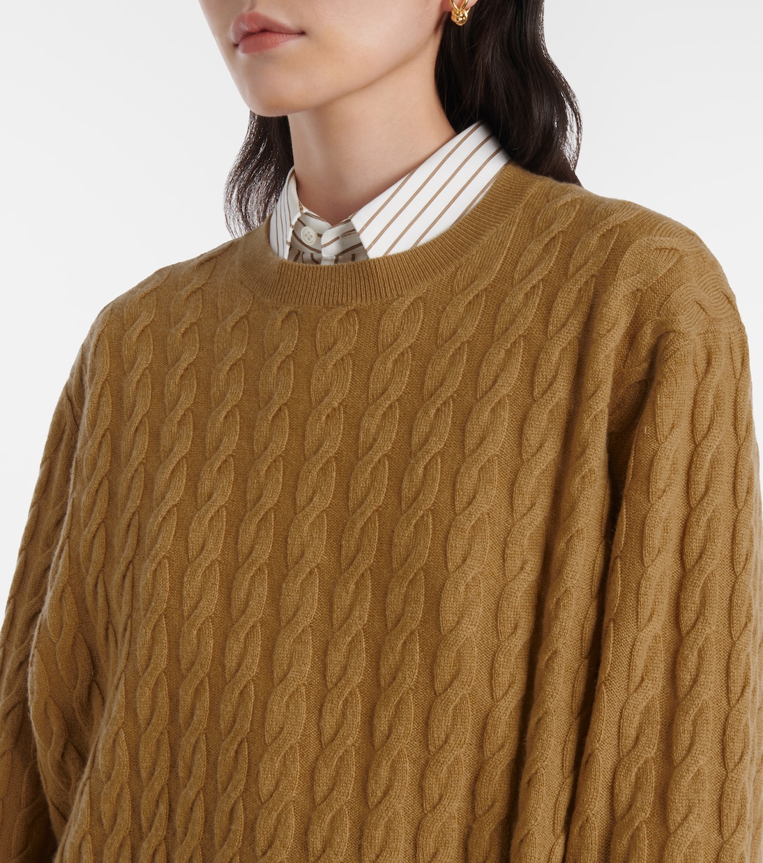 Cable-knit wool and cashmere sweater | Jardin des Orangers