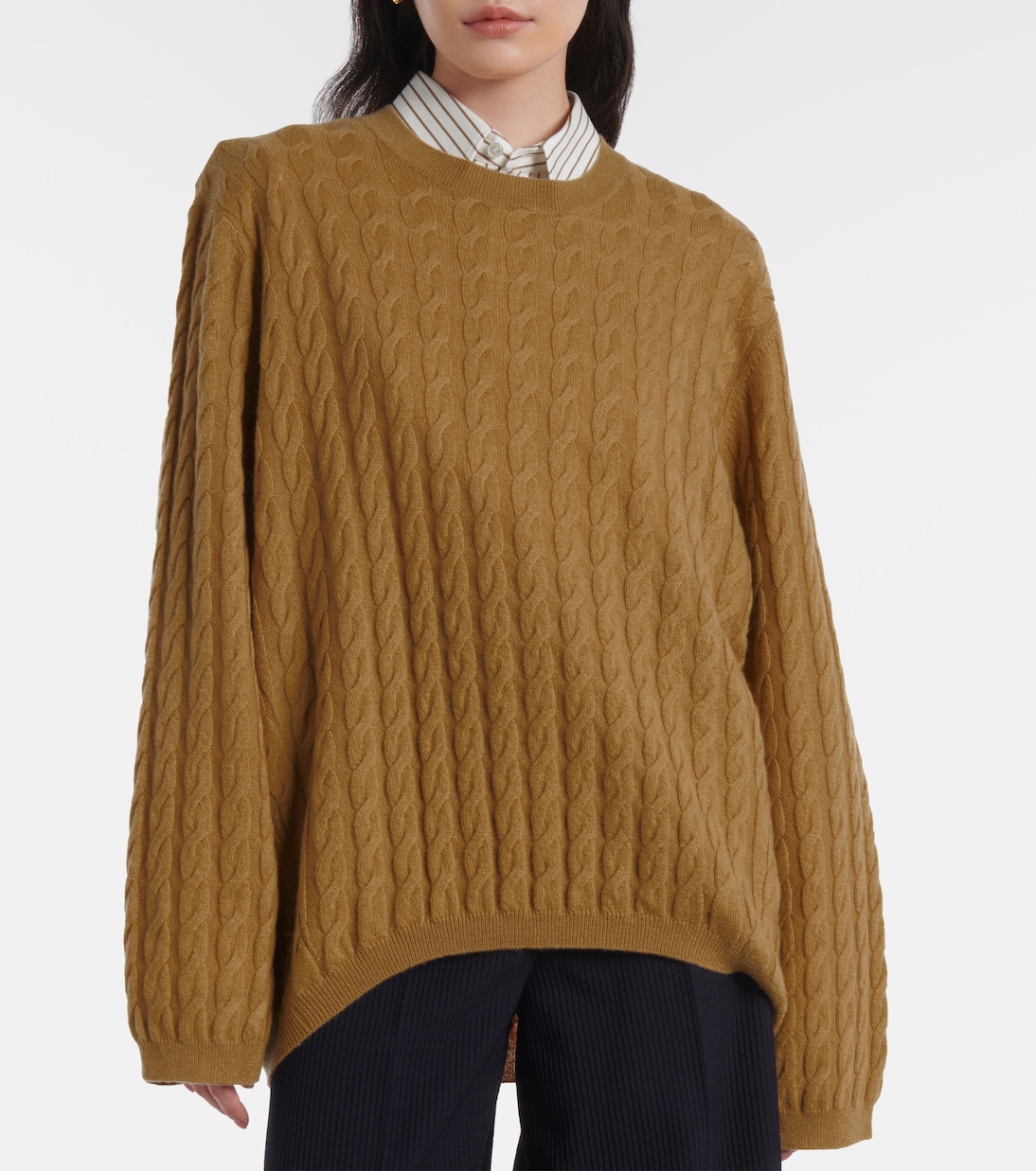 Cable-knit wool and cashmere sweater | Jardin des Orangers