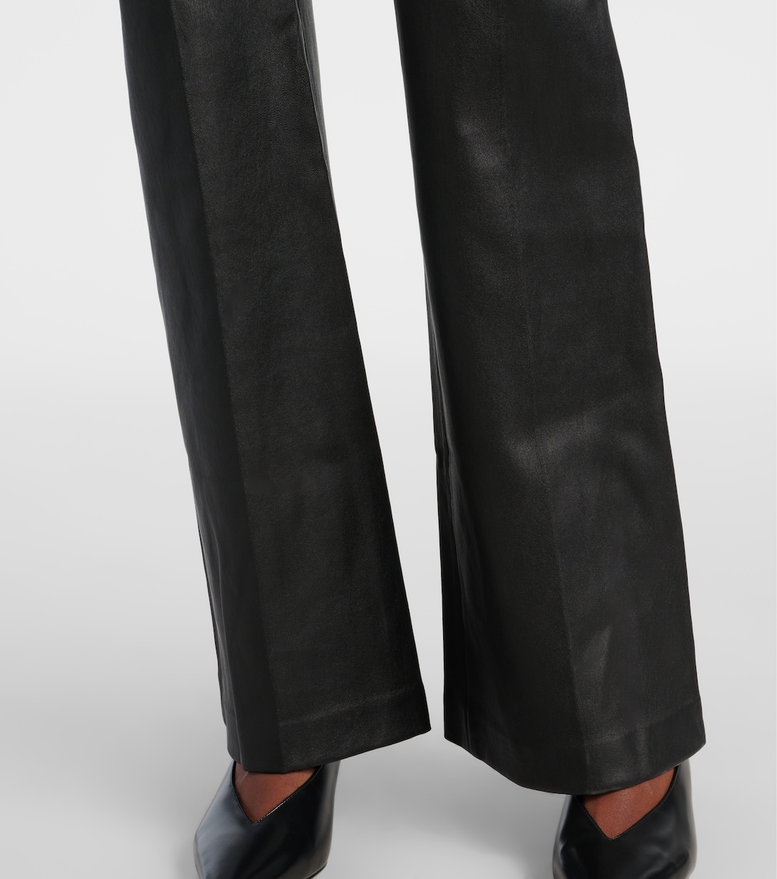Pantaloni flared Tarifa in pelle a vita media | Joseph