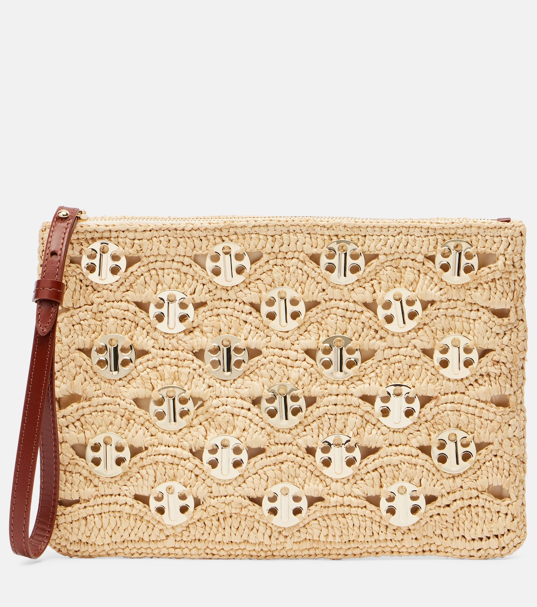 Embellished raffia clutch | Rabanne