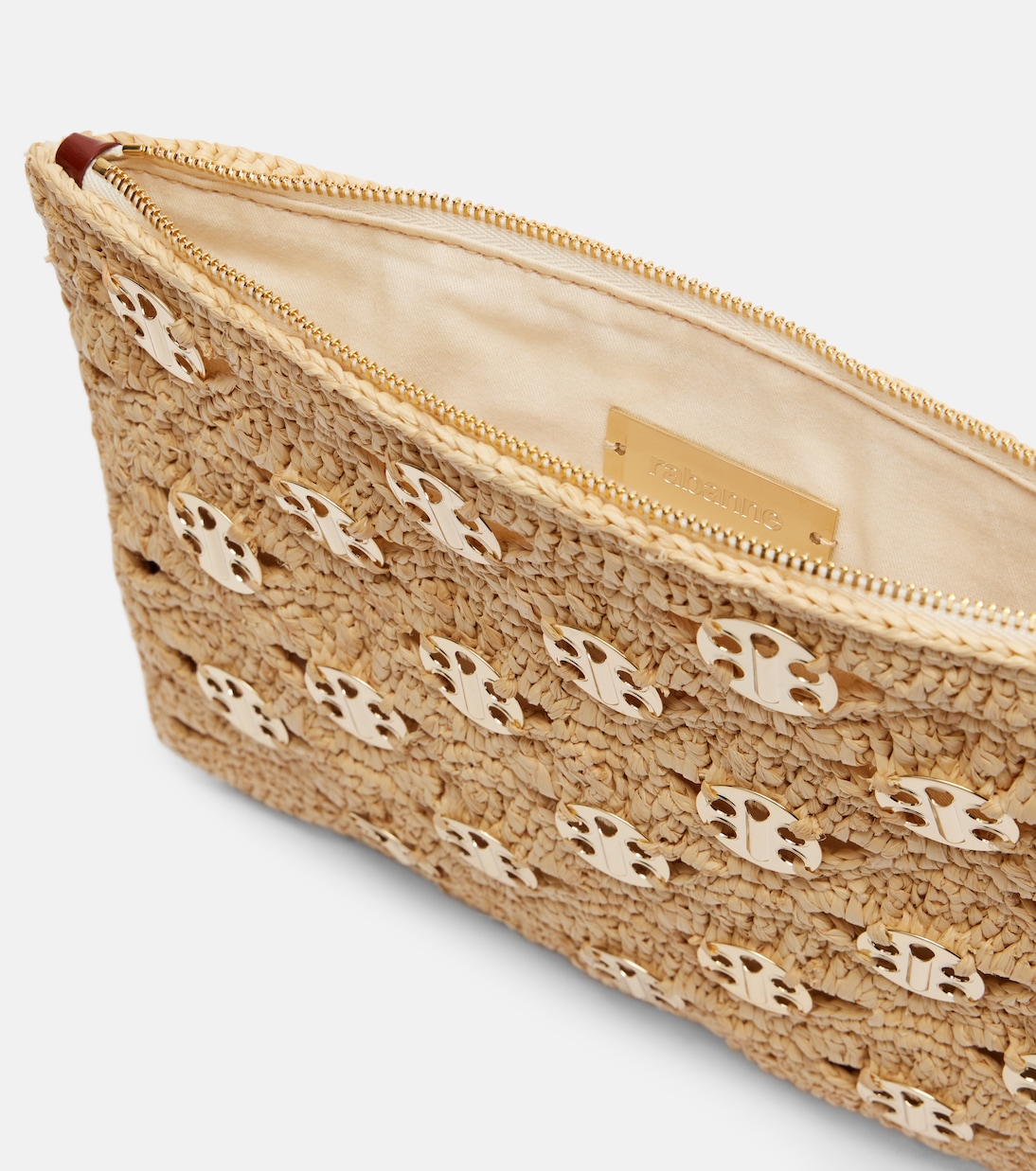 Embellished raffia clutch | Rabanne
