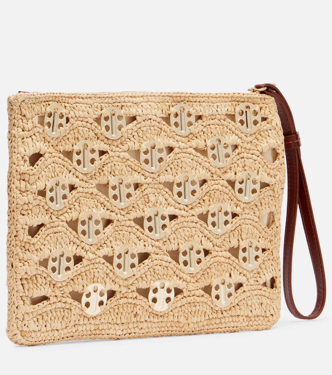 Embellished raffia clutch | Rabanne