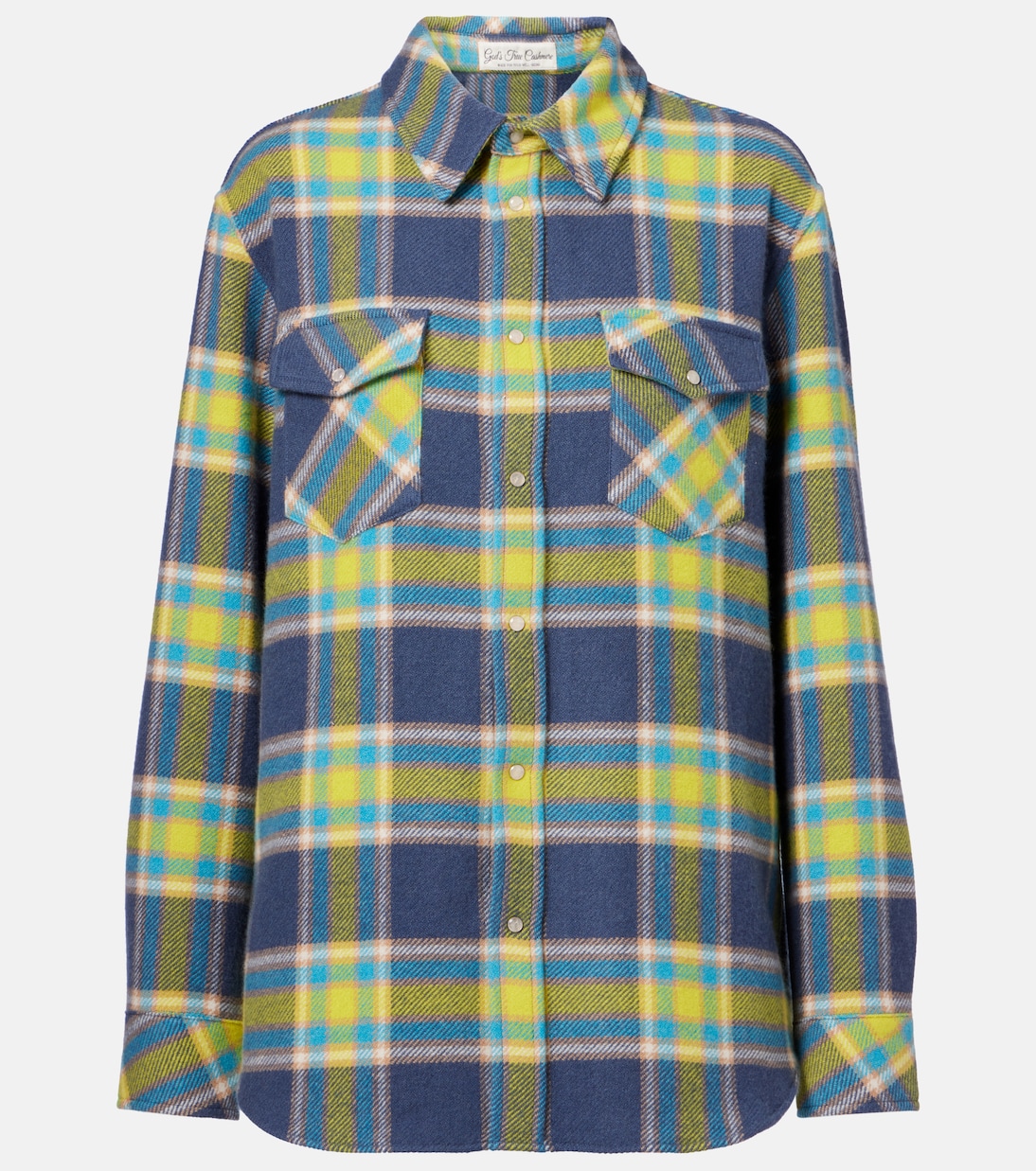 Chemise Explorer en cachemire à carreaux | God's True Cashmere