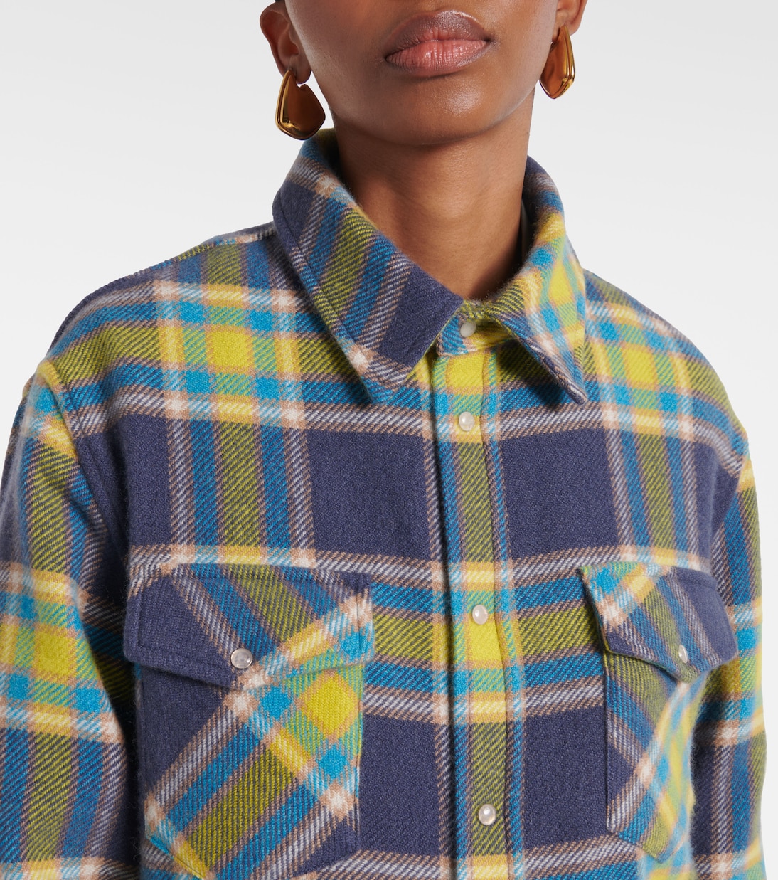 Chemise Explorer en cachemire à carreaux | God's True Cashmere