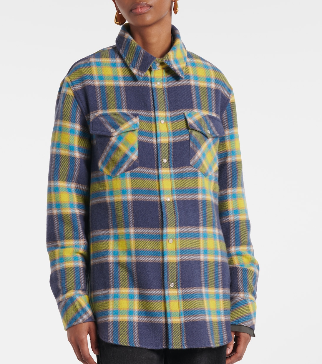 Chemise Explorer en cachemire à carreaux | God's True Cashmere