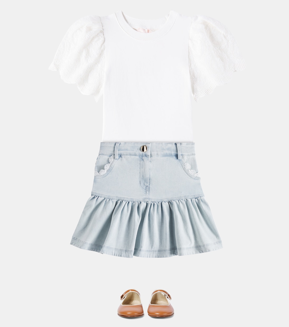Gonna in denim con pizzo | Petite Amalie  