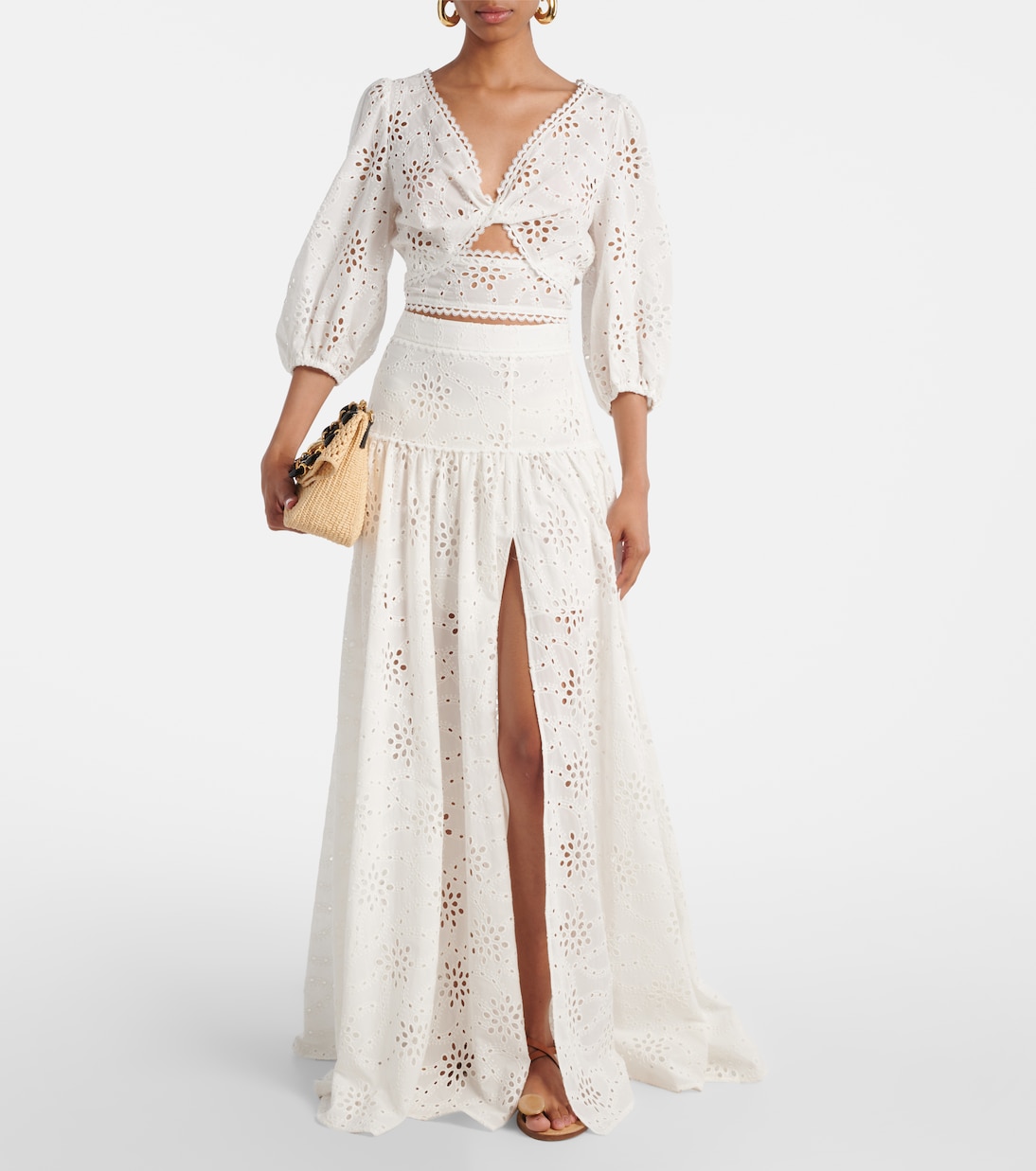 Serena broderie anglaise cotton maxi skirt | Alexandra Miro