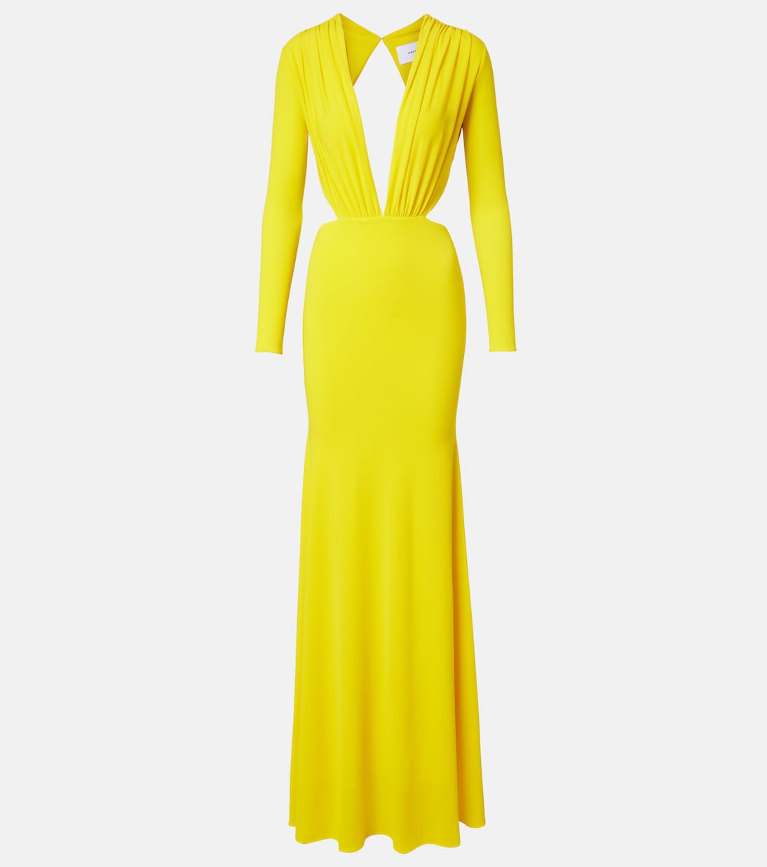 Ruched open-back crêpe jersey gown | Alex Perry