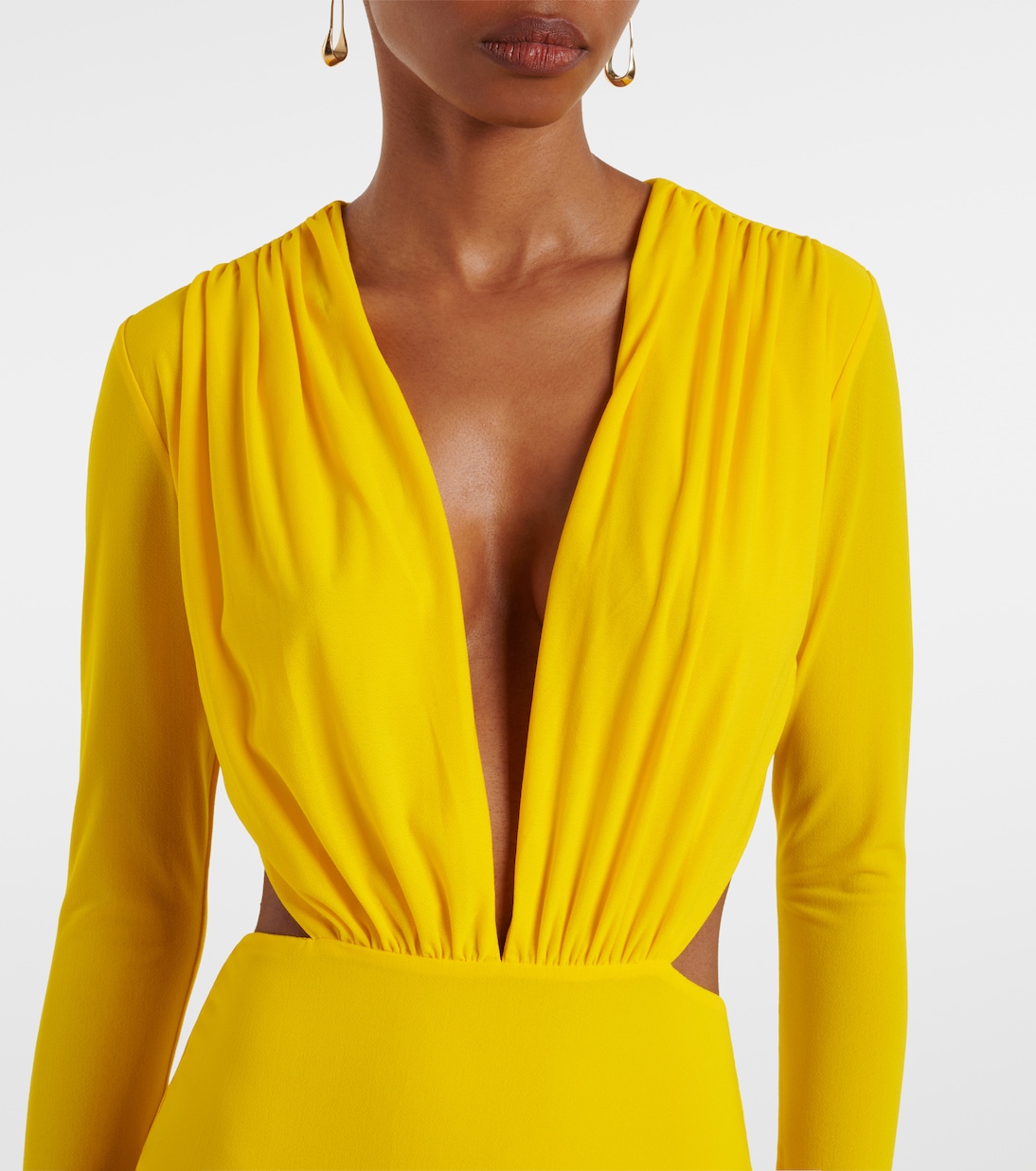 Ruched open-back crêpe jersey gown | Alex Perry