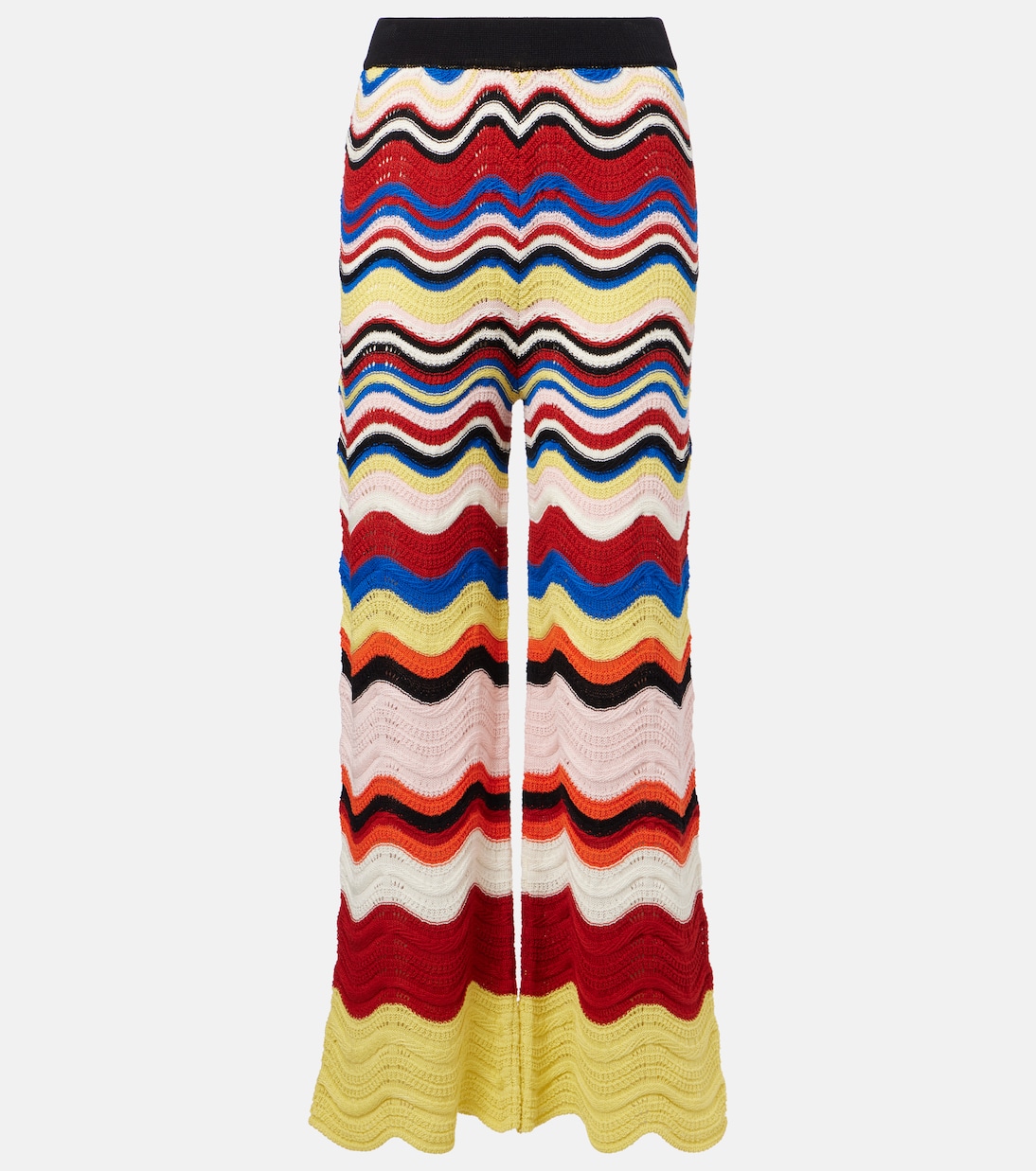 Weite Hose Chevron aus Häkelstrick | La DoubleJ