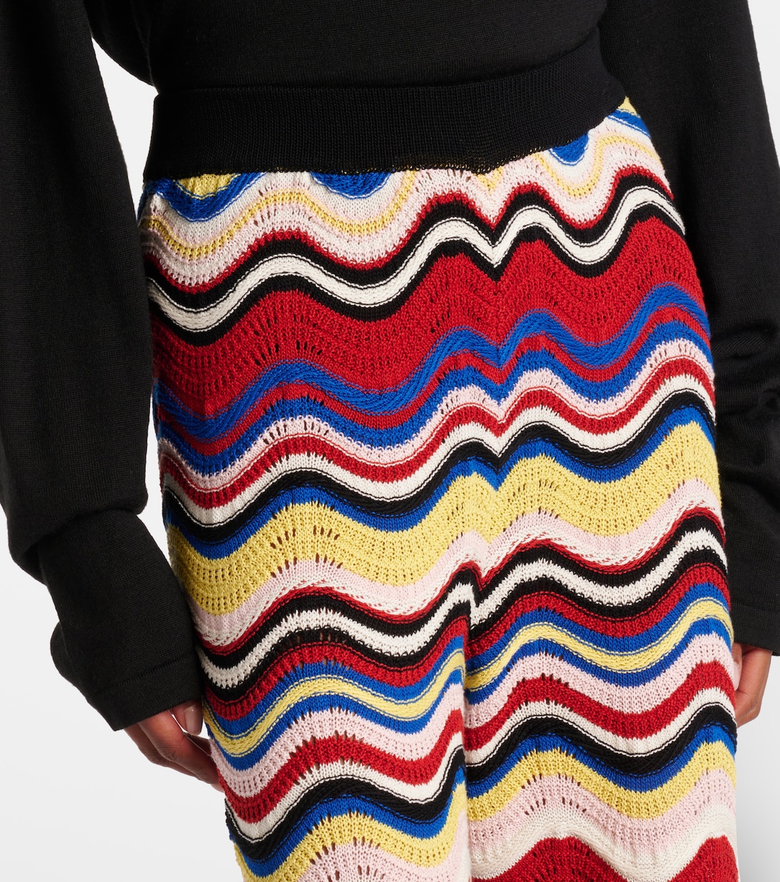 Weite Hose Chevron aus Häkelstrick | La DoubleJ