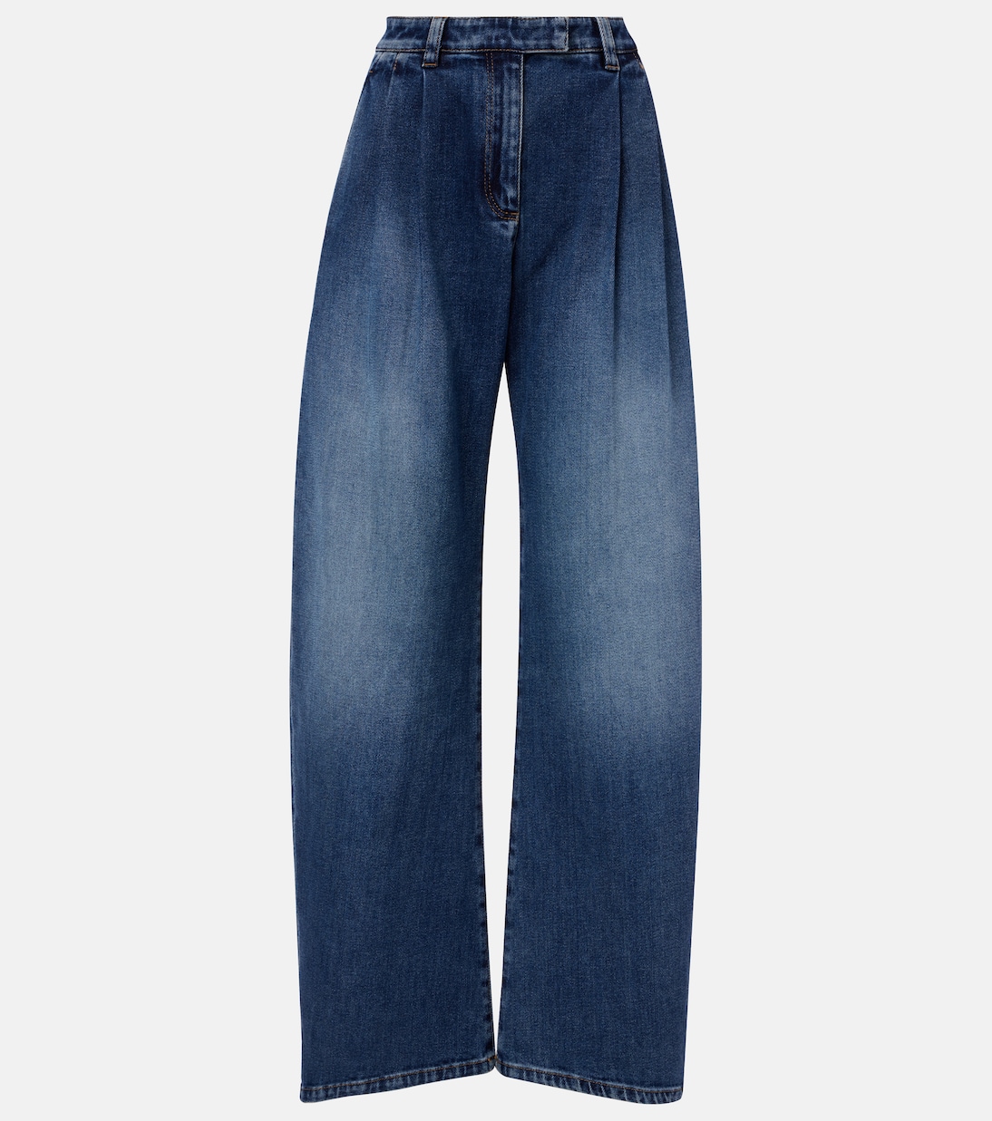 Jeans a gamba larga a vita media | Brunello Cucinelli
