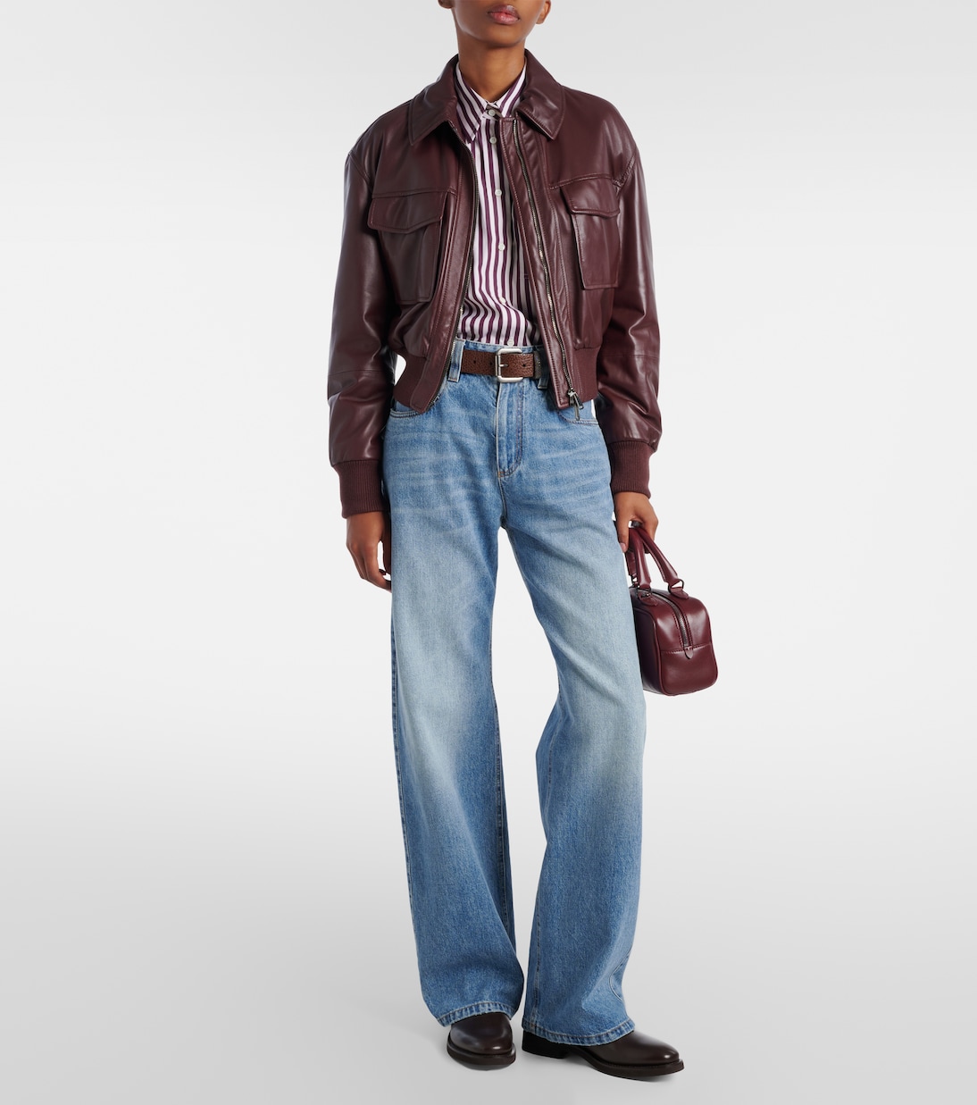 Camicia in popeline di cotone a righe | Brunello Cucinelli