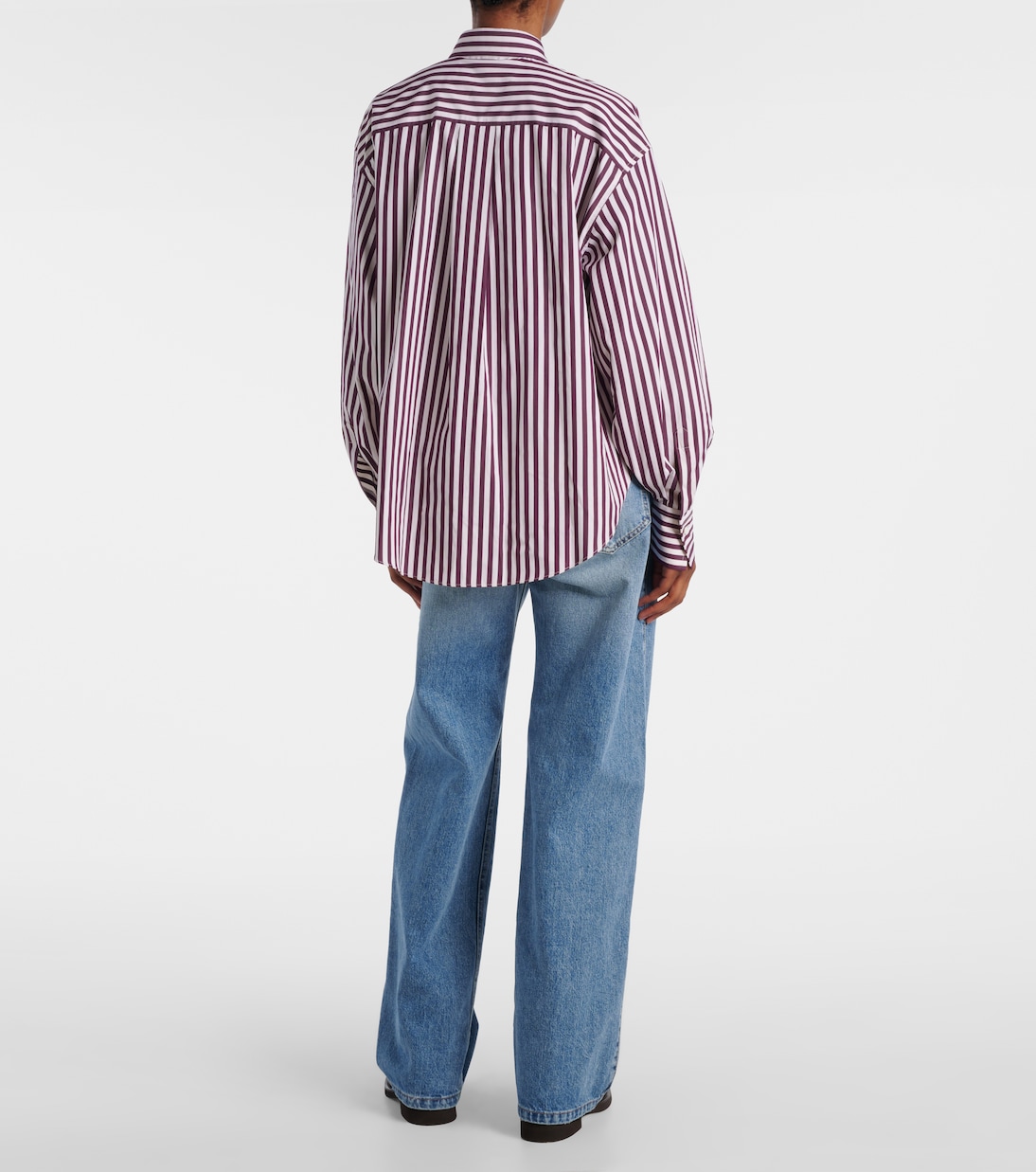 Camicia in popeline di cotone a righe | Brunello Cucinelli