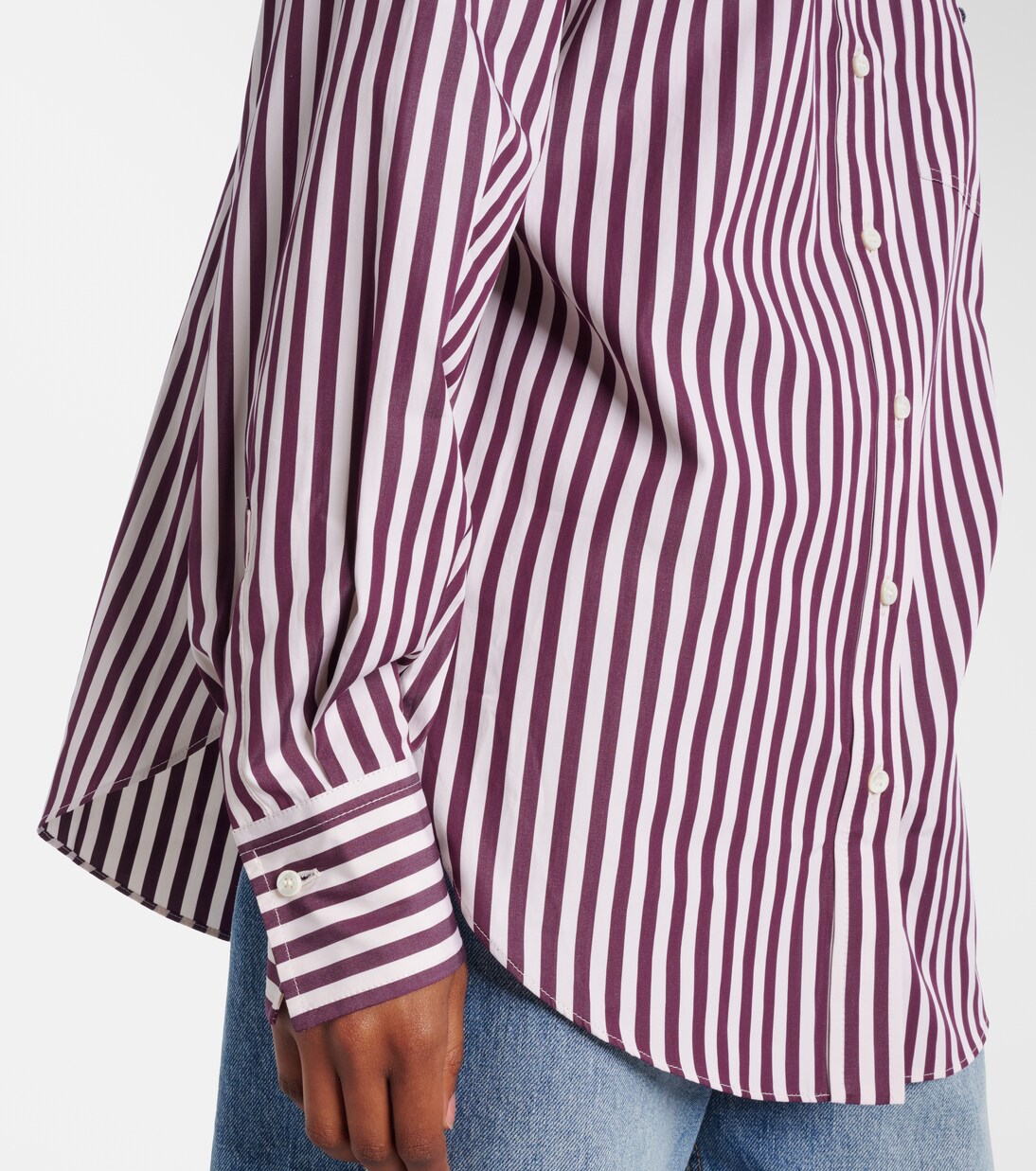 Camicia in popeline di cotone a righe | Brunello Cucinelli