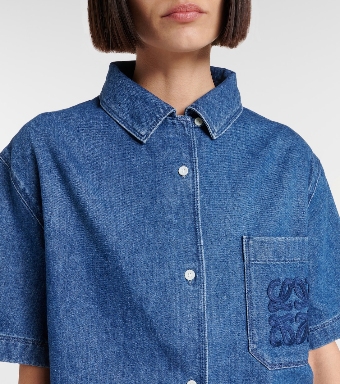 Camisa Paula's Ibiza en denim con anagrama | Loewe