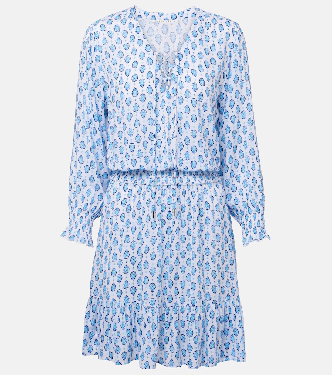 La Croisette printed shirred minidress | Heidi Klein