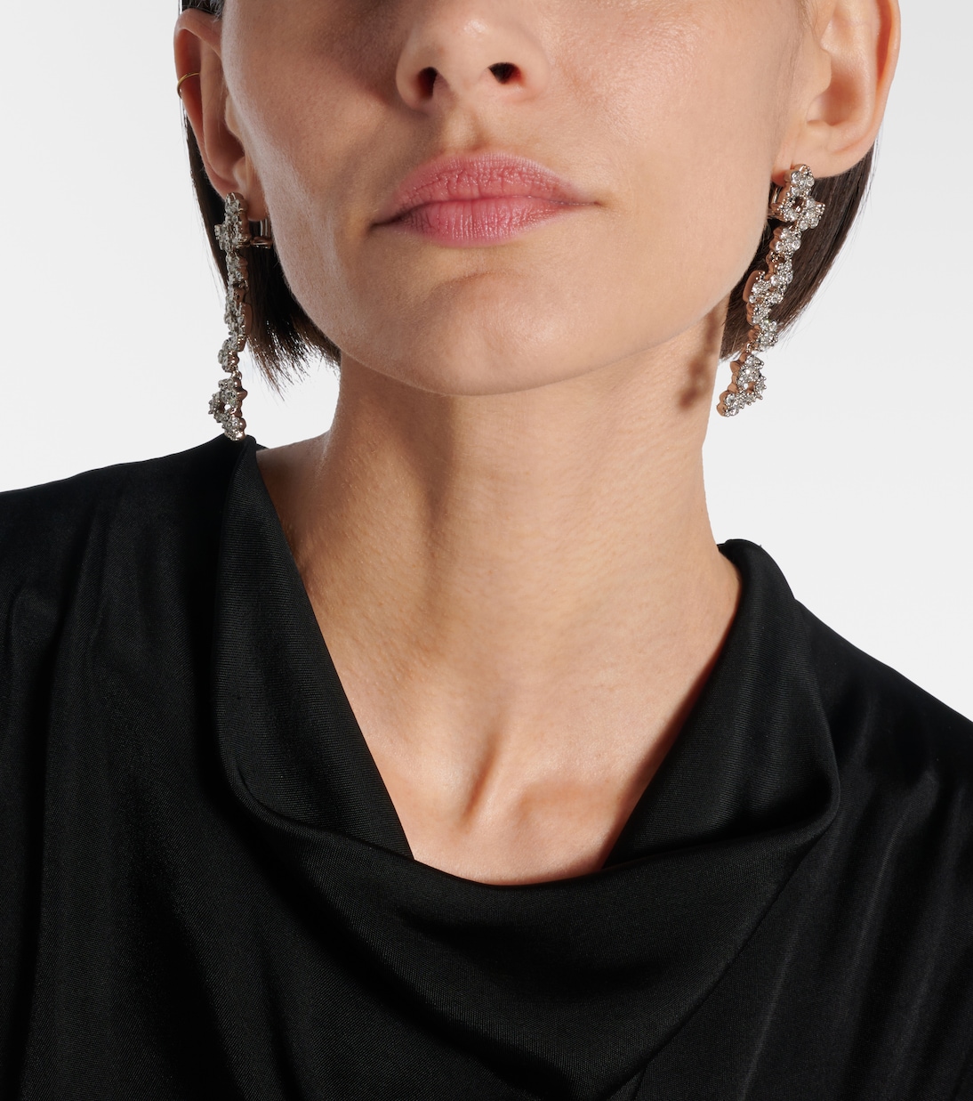 Crystal-embellished drop earrings | Jil Sander