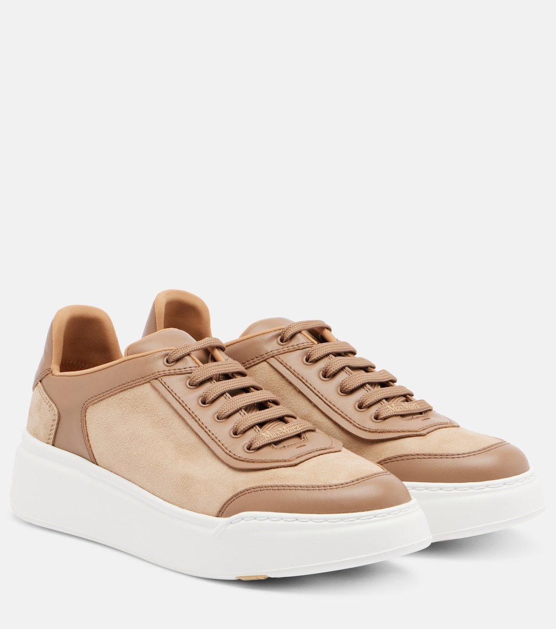 Maxisuede leather-trimmed sneakers | Max Mara