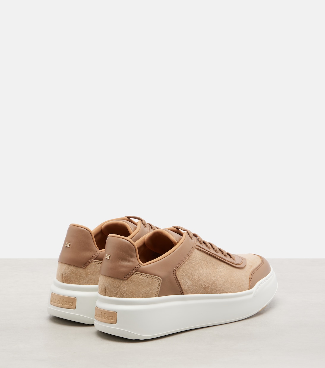Maxisuede leather-trimmed sneakers | Max Mara