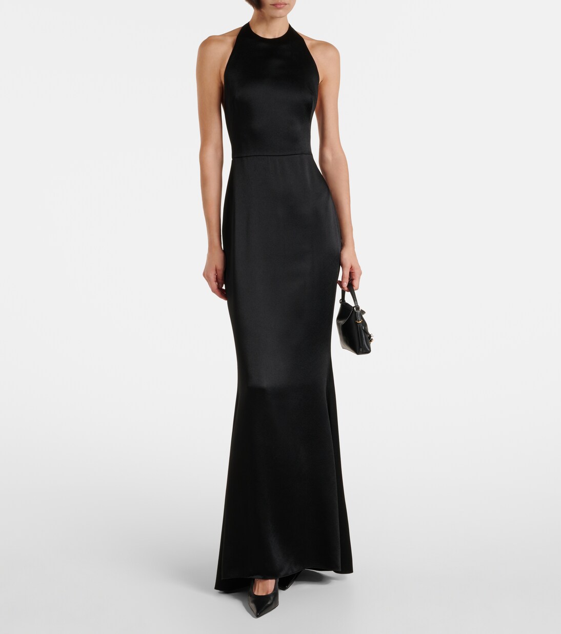 Open-back crêpe and satin gown | Givenchy