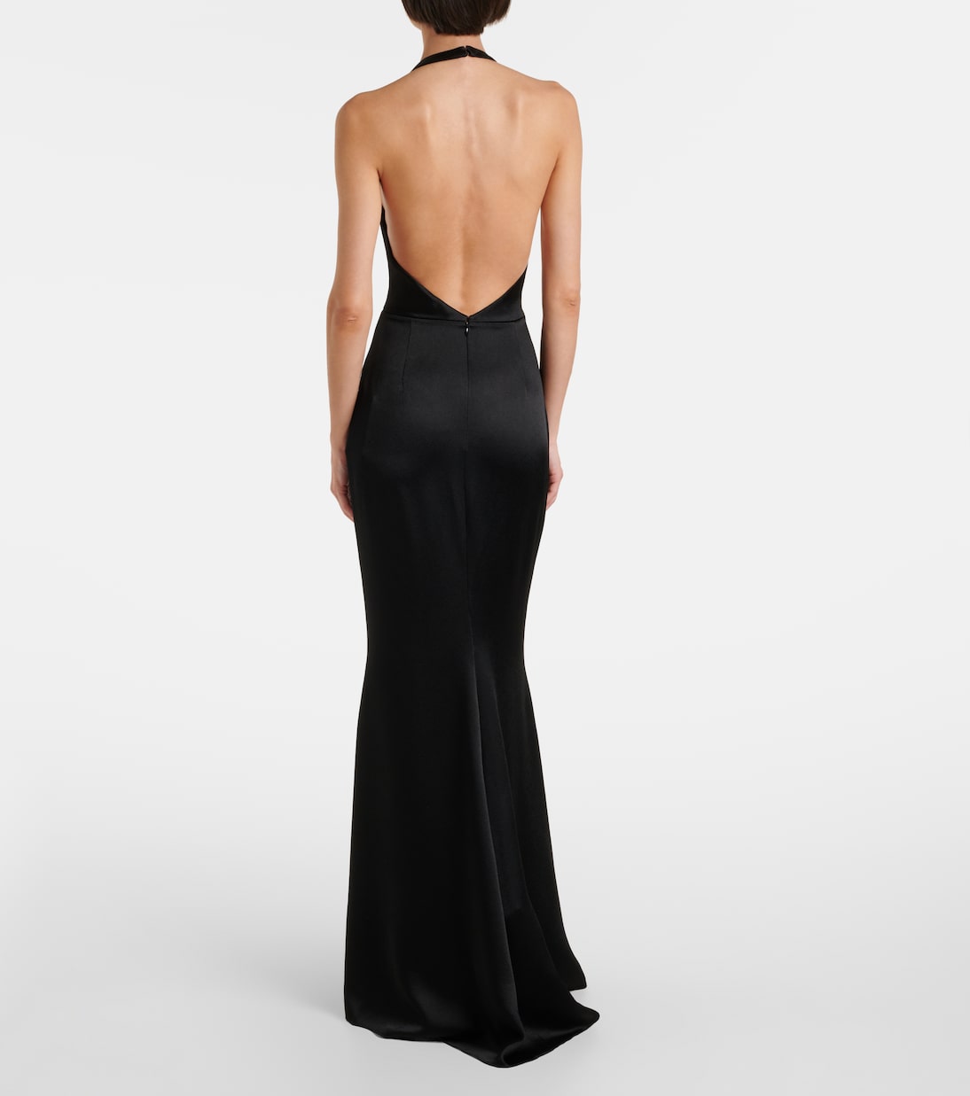 Open-back crêpe and satin gown | Givenchy
