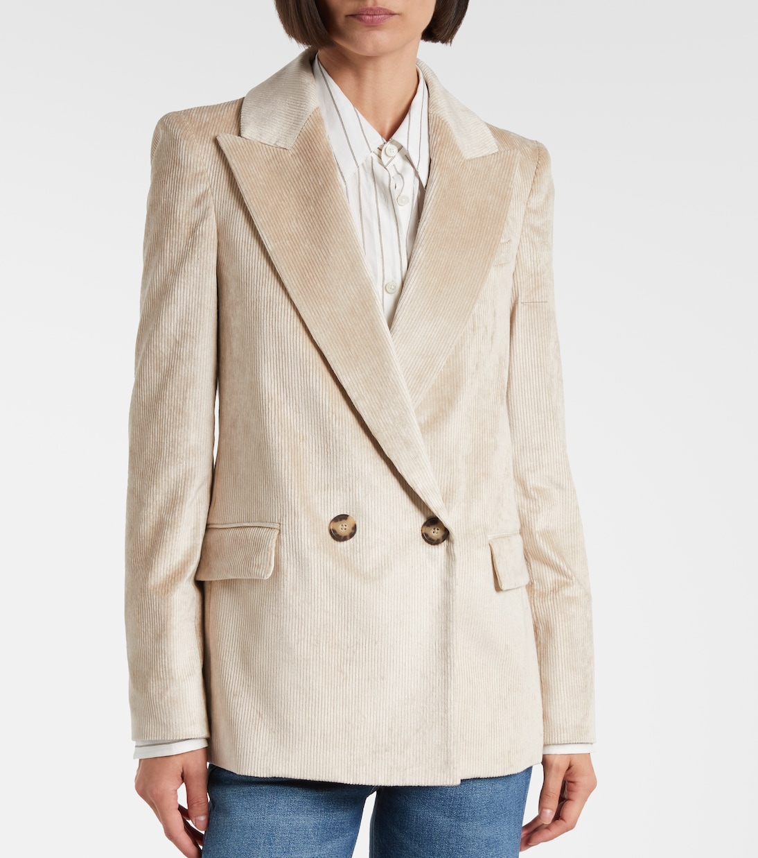 Sevyn double-breasted cotton-blend corduroy blazer | Veronica Beard