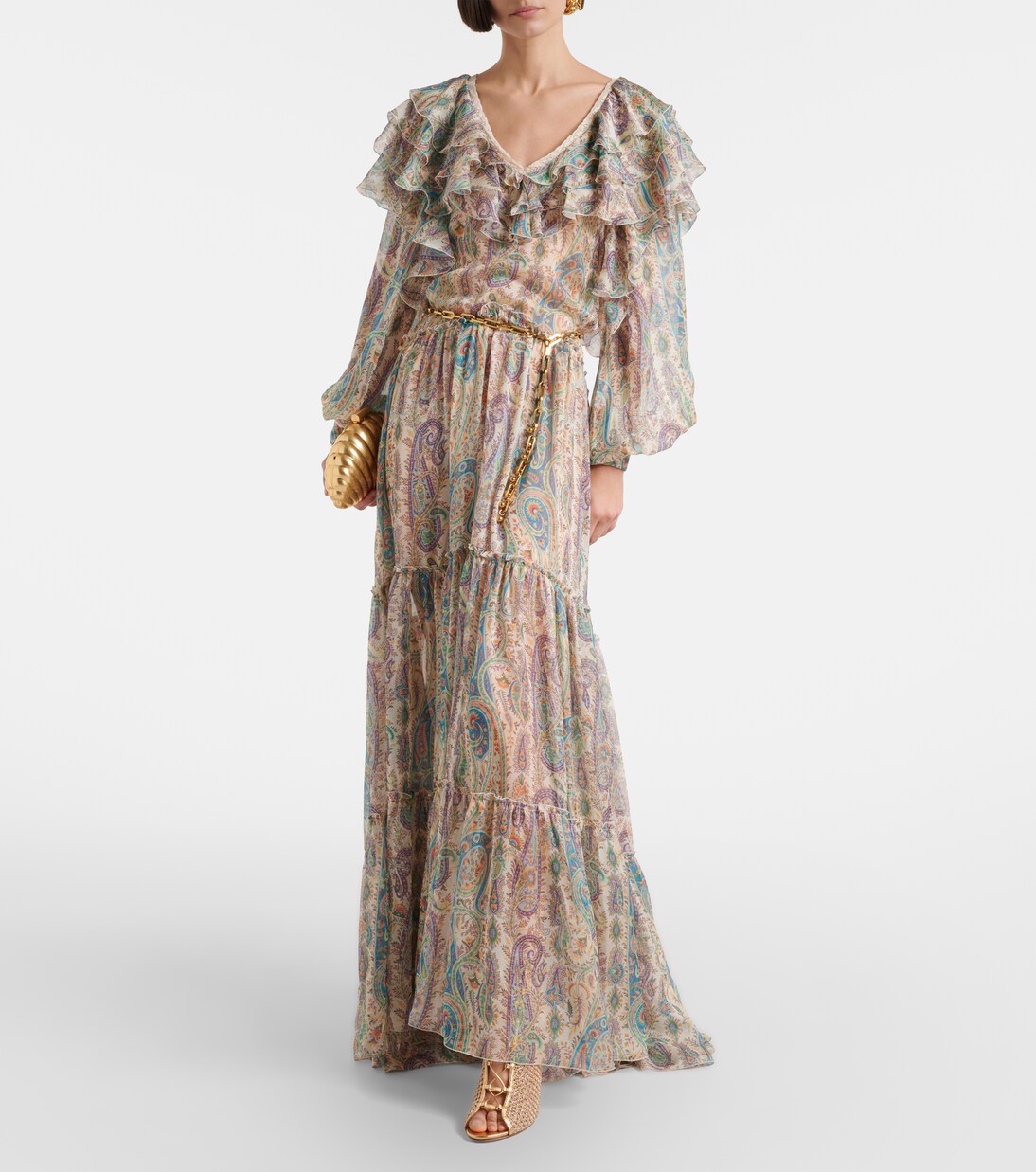 105 metallic leather-trimmed sandals | Gianvito Rossi