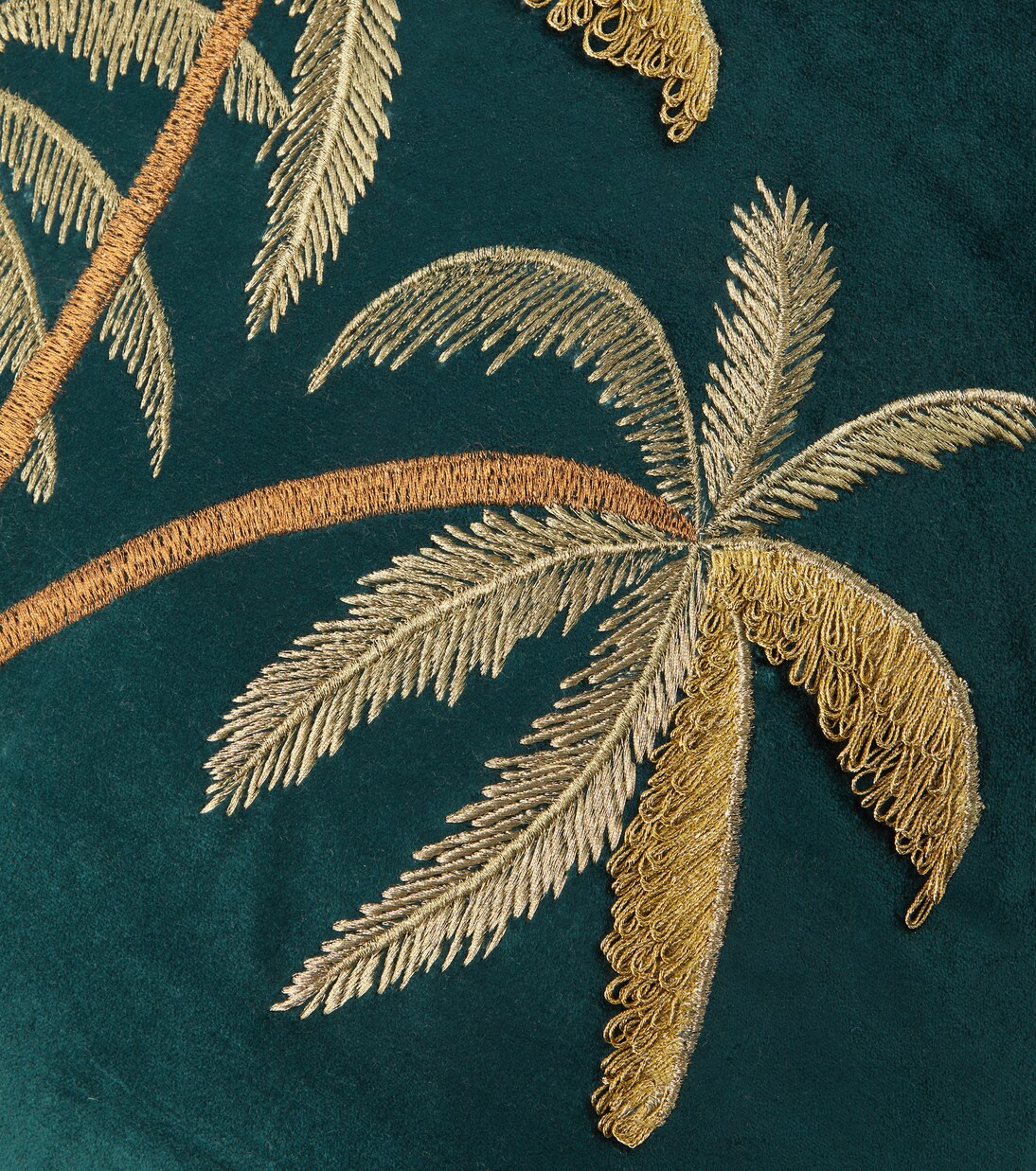 Embroidered cotton velvet cushion | Les-Ottomans