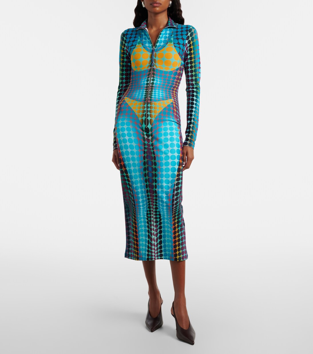 Vestido midi estampado | Jean Paul Gaultier