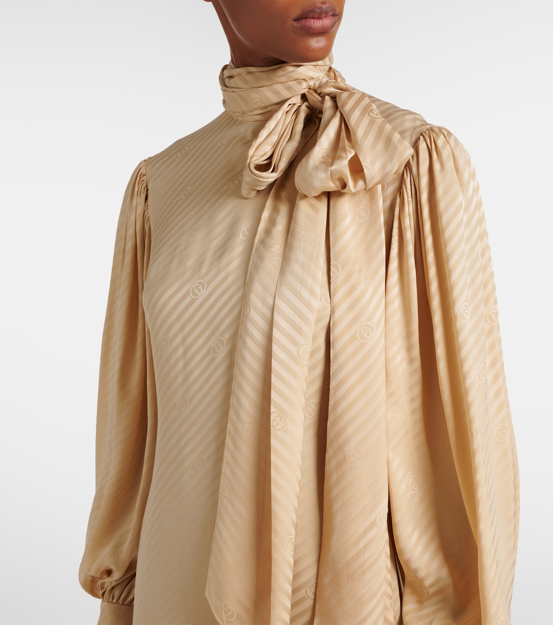 Midikleid GG aus Seiden-Jacquard | Gucci