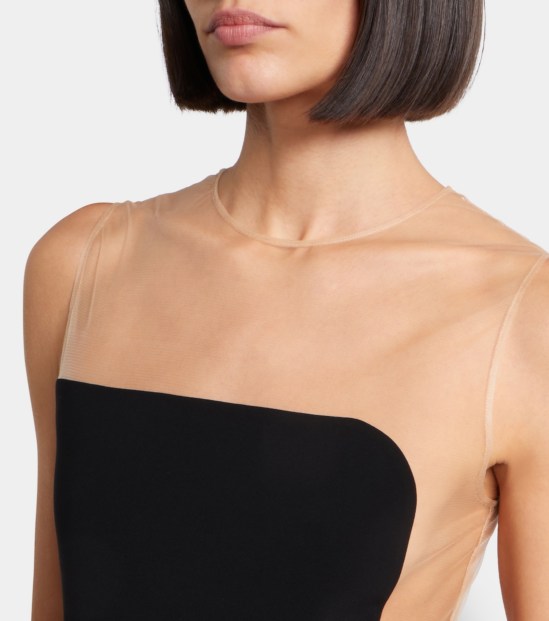 Satin and tulle bodysuit | Courrèges