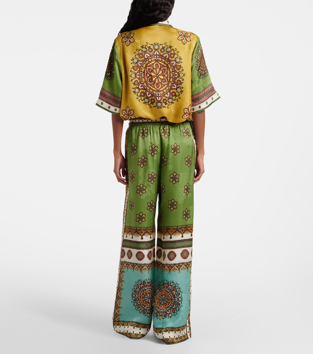 Pantalones palazzo Contina de jacquard | Alémais