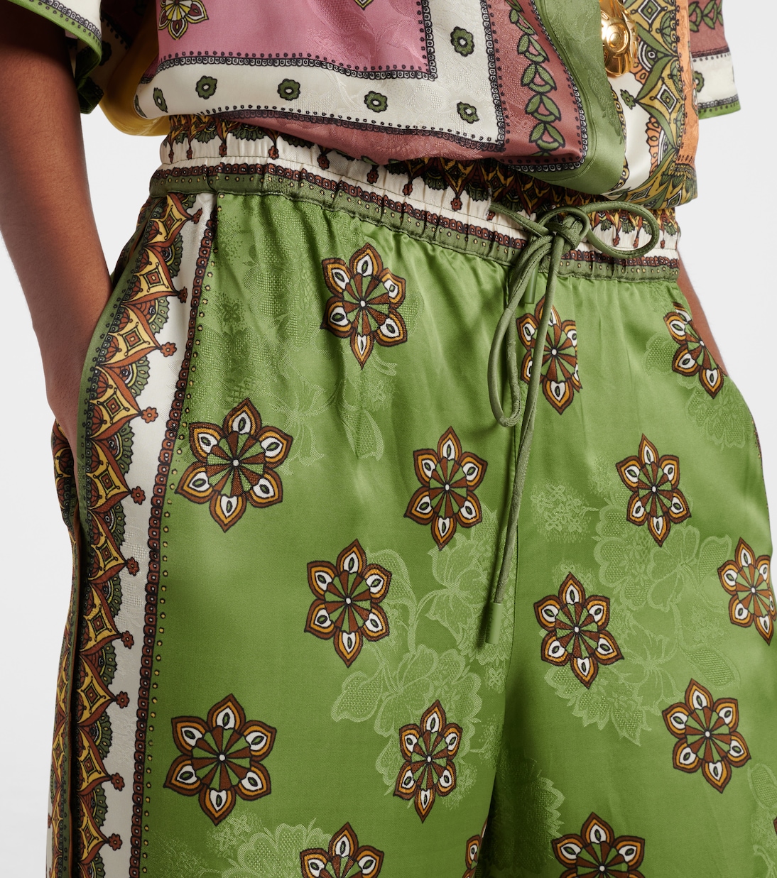 Pantalones palazzo Contina de jacquard | Alémais