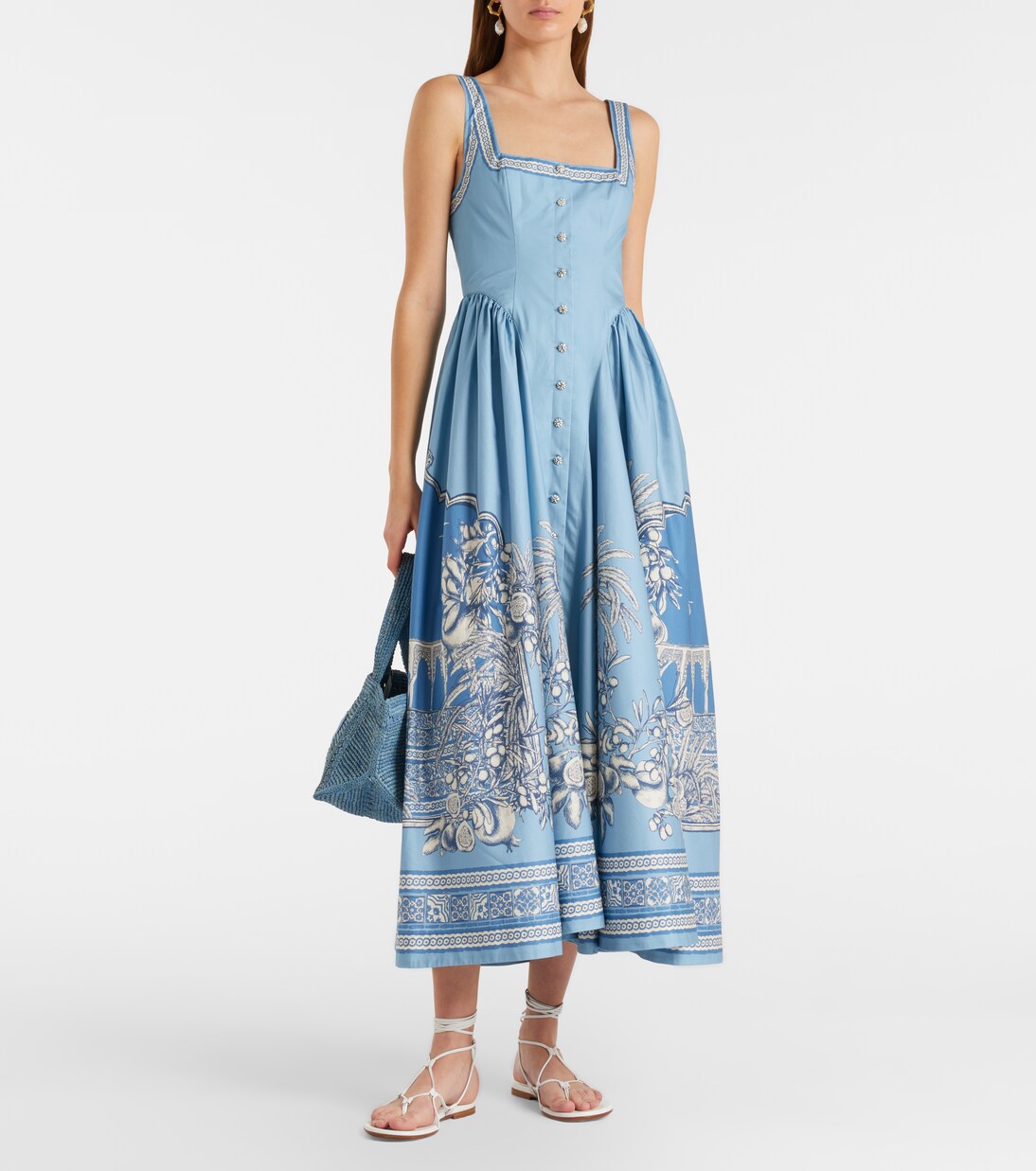 Vestido midi Villa Romantica de algodón | Alémais