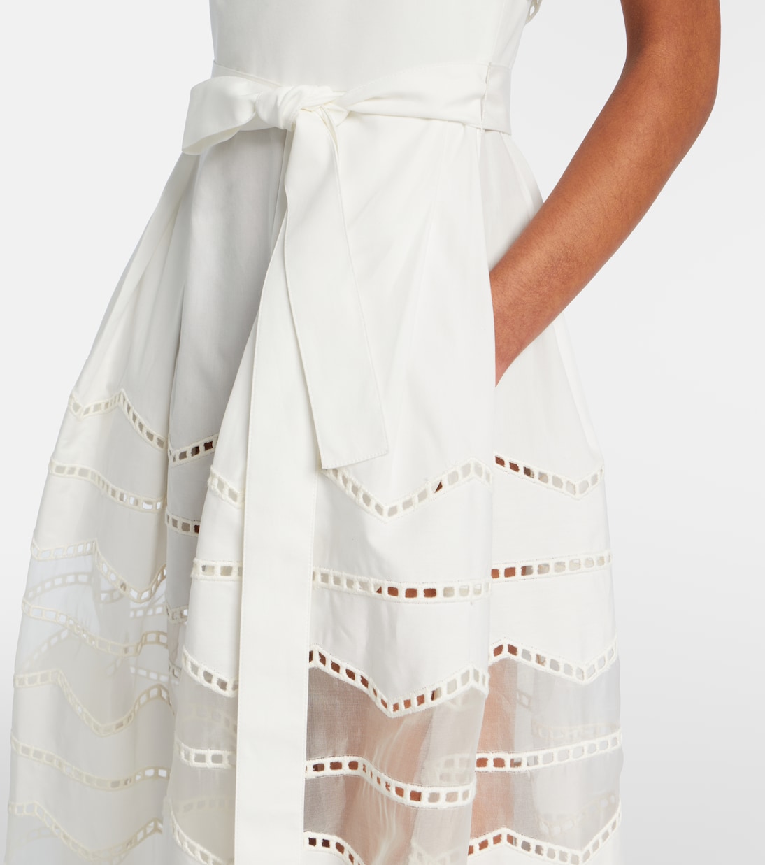 Maxikleid aus Baumwolle mit Organza | Elie Saab