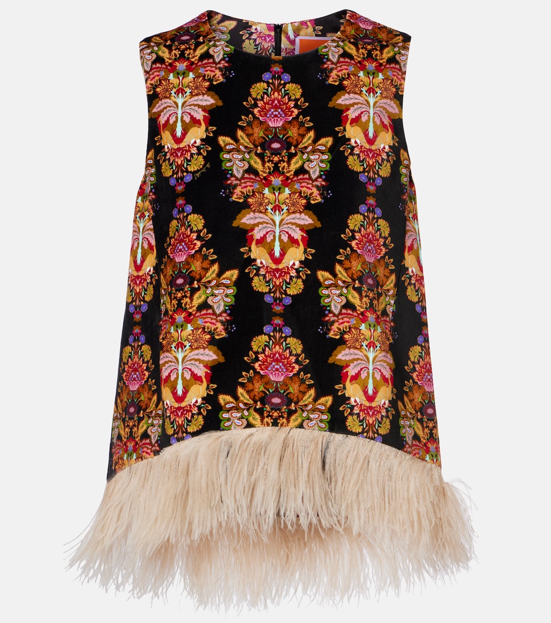 La Scala feather-trimmed cotton top | La DoubleJ