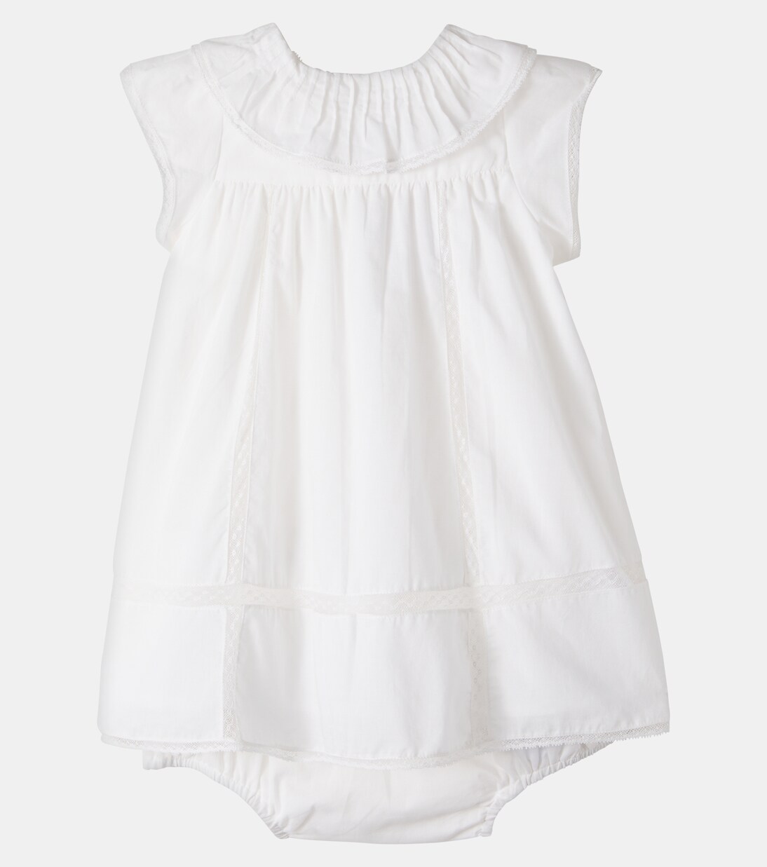 Baby Lenou lace-trimmed cotton dress | Bonpoint