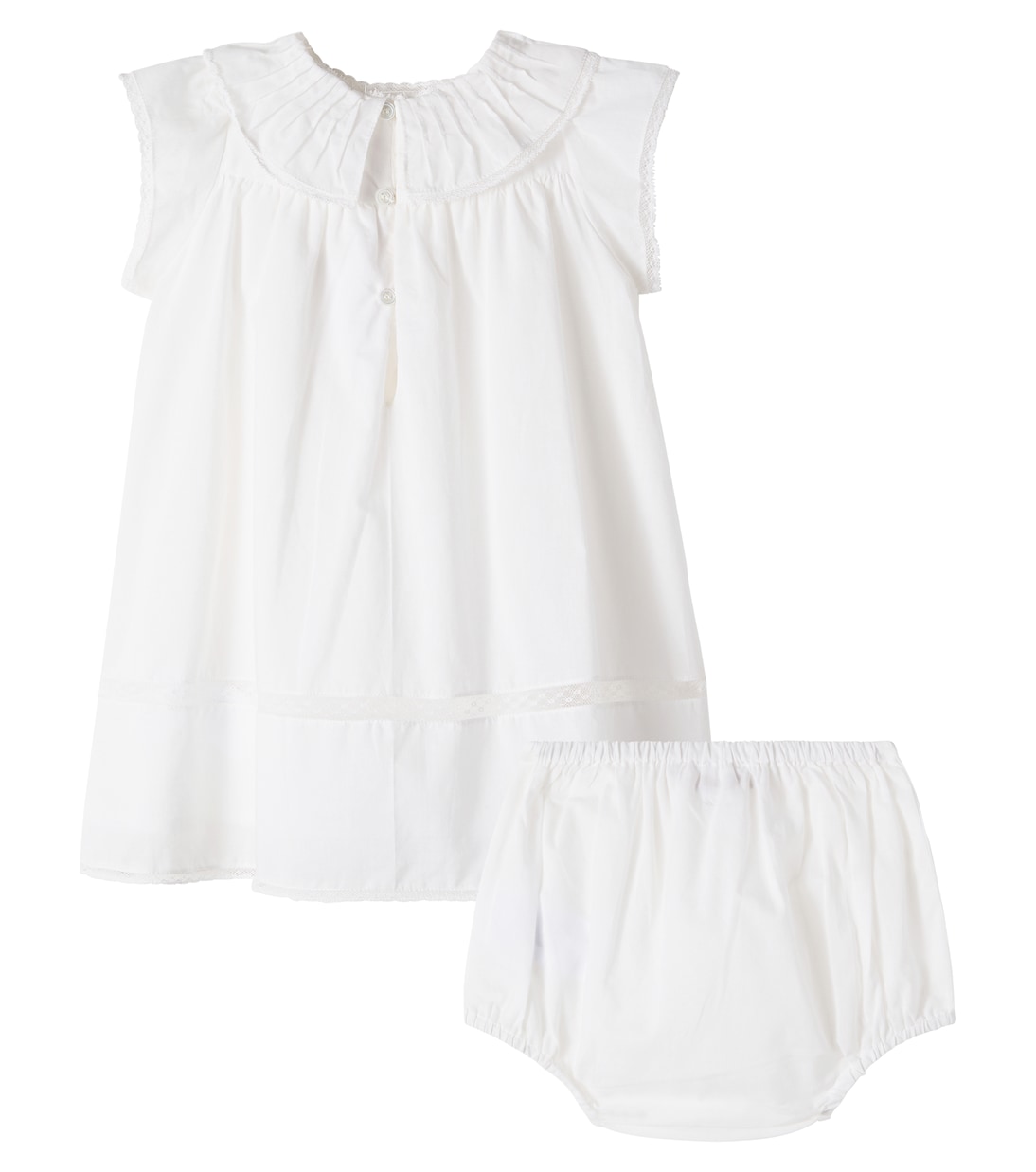 Baby Lenou lace-trimmed cotton dress | Bonpoint