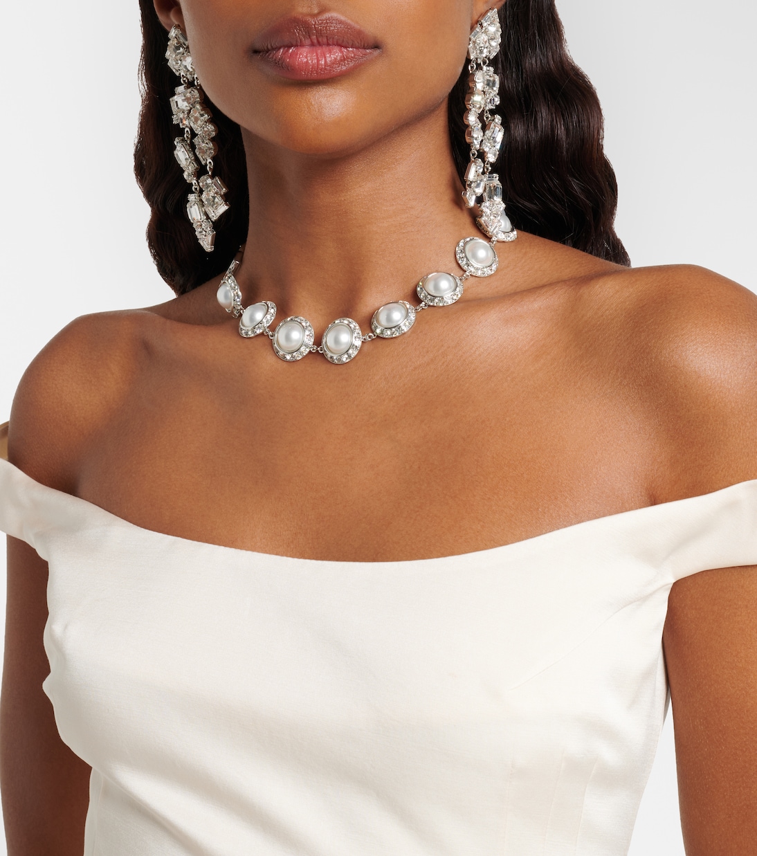 Crystal-embellished faux pearl necklace | Magda Butrym