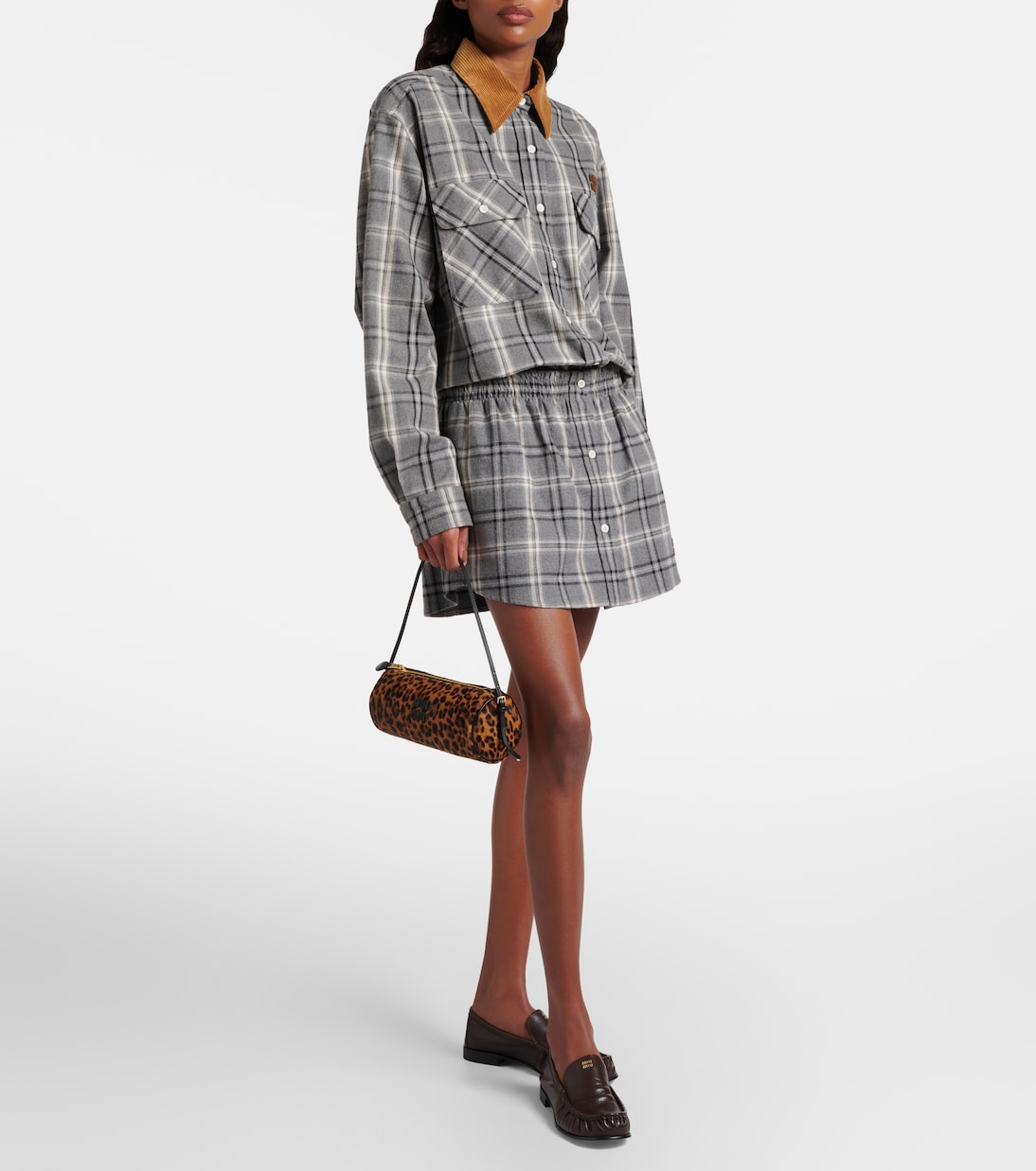 Leopard-print calf hair shoulder bag | Miu Miu