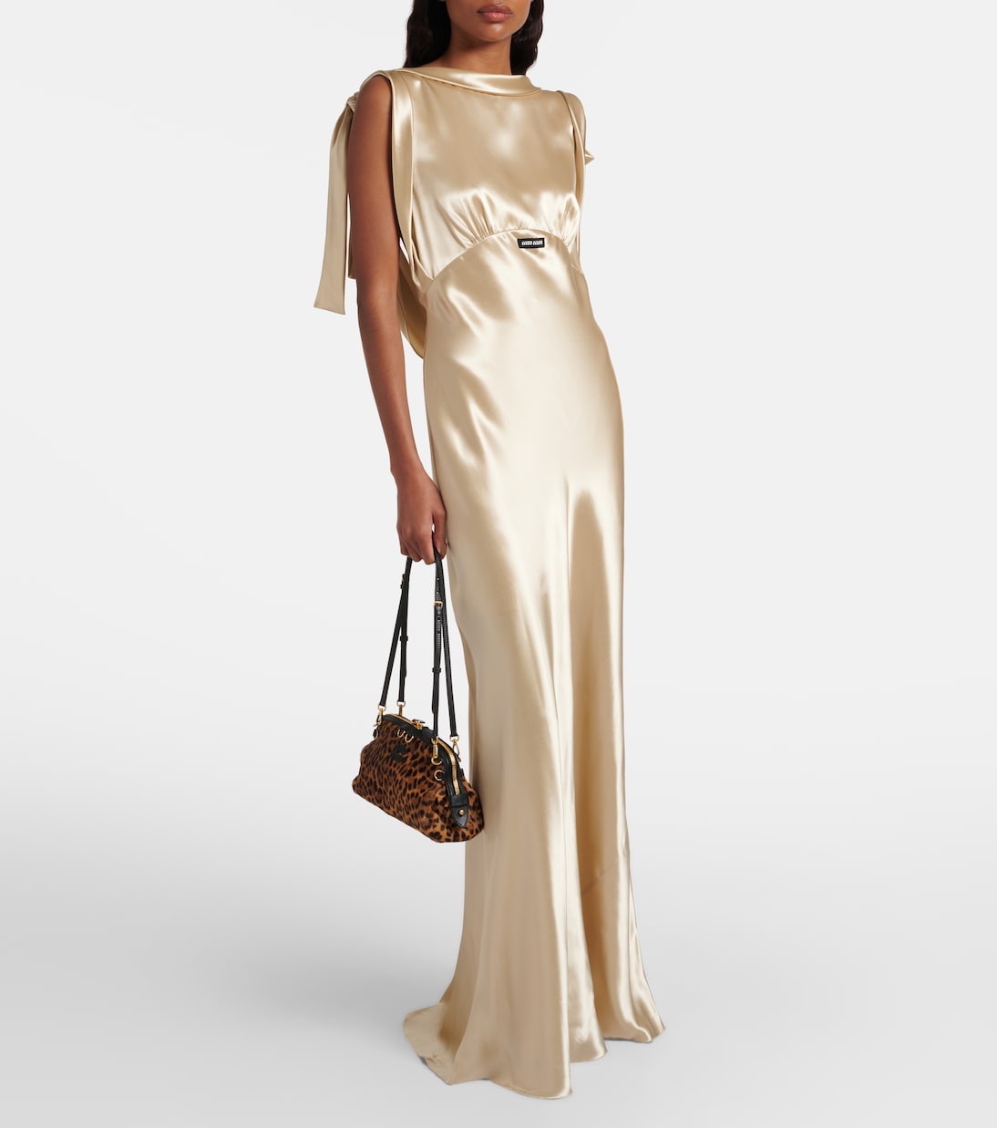 Bow-detail satin gown | Miu Miu