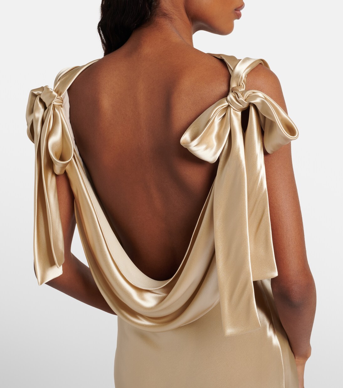 Bow-detail satin gown | Miu Miu