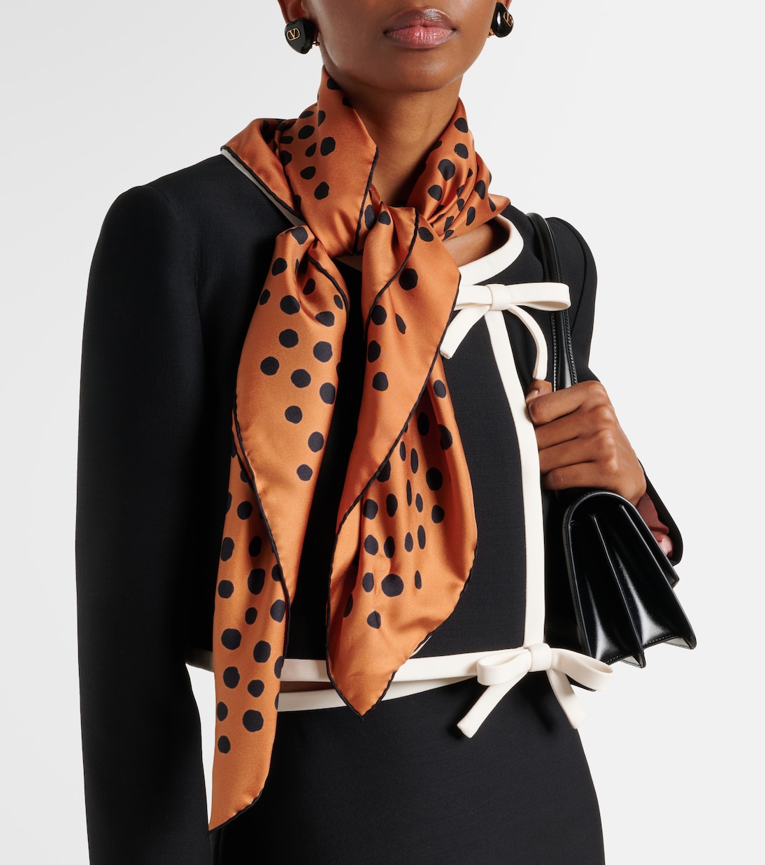 Polka-dot silk twill scarf | Valentino