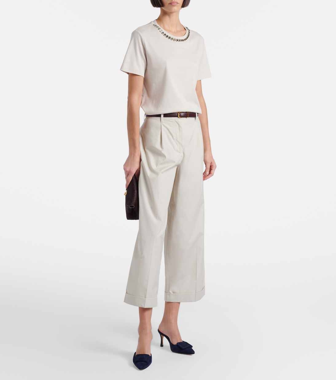 Bingo embellished cotton-blend T-shirt | 'S Max Mara