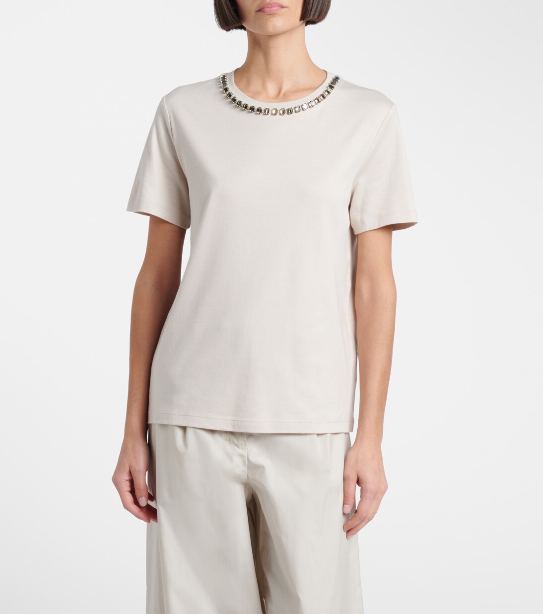 Bingo embellished cotton-blend T-shirt | 'S Max Mara