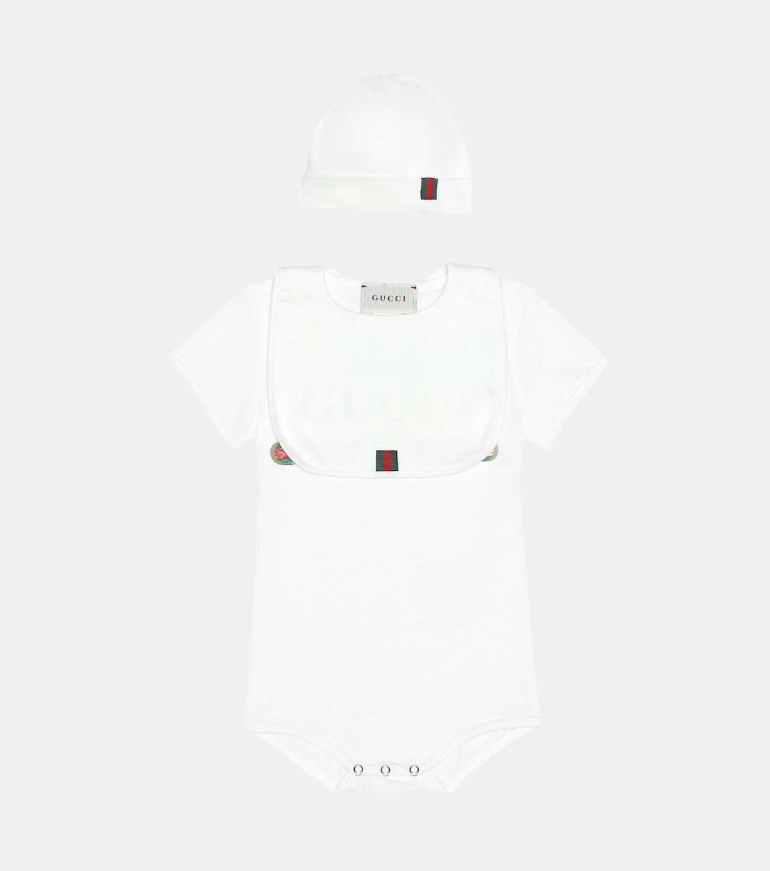 Baby Set aus Body, Mütze und Lätzchen | Gucci Kids