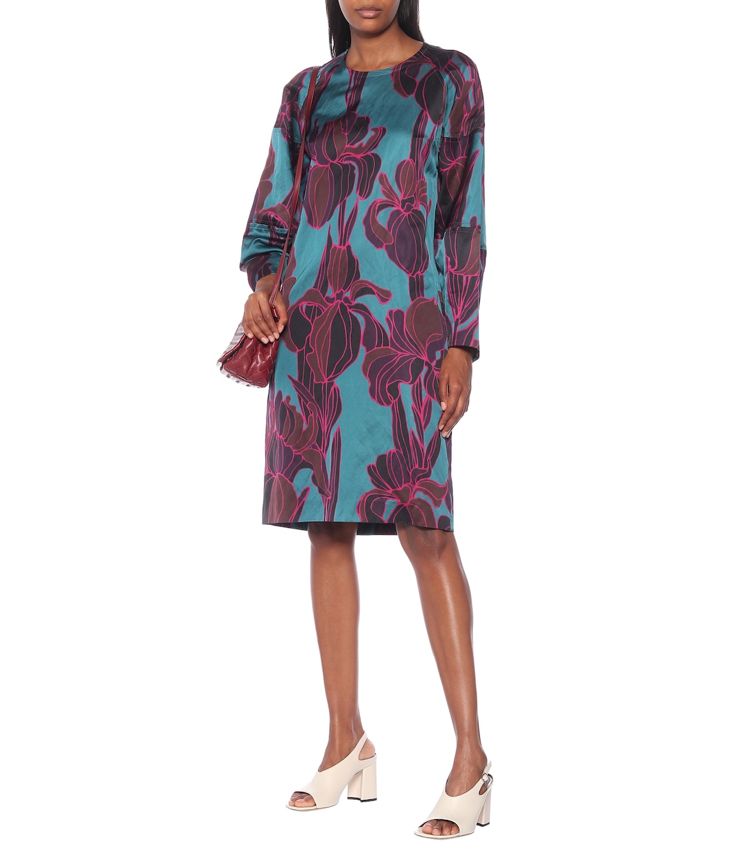 Abito a stampa in misto cotone lamé | Dries Van Noten
