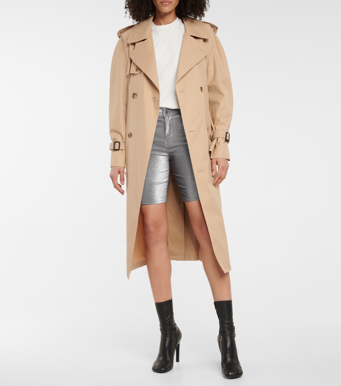 Toure metallic stretch-denim shorts | Rta